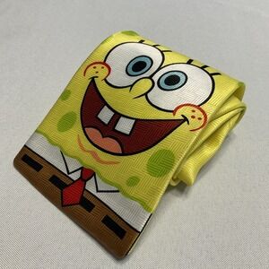 Nickelodeon‎ SpongeBob Neck Tie Vintage 2002 Cartoon Funny Viacom Yellow